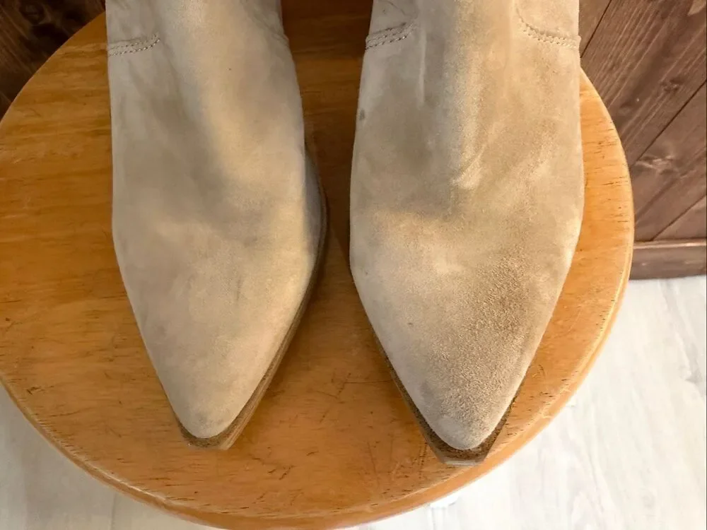 Steve Madden Women’s Size 7.5 Cream Leather Western Ankle Booties